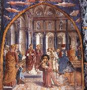 Scenes from the Life of St Francis (Scene 9, north wall) dh GOZZOLI, Benozzo
